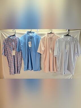 Lot of 4 Collars and Co Men's Large Polo Dress Shirts NWT & NWOT